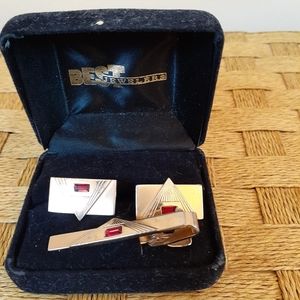 Vintage red rhinestone Cufflinks